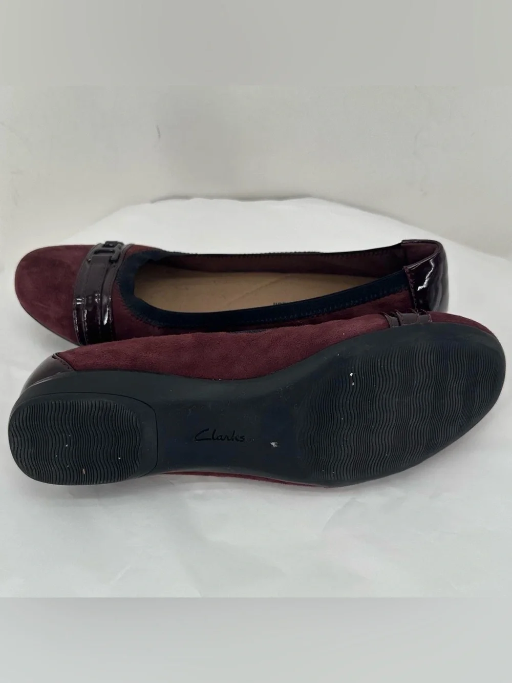 Clarks burgundy ballet flats